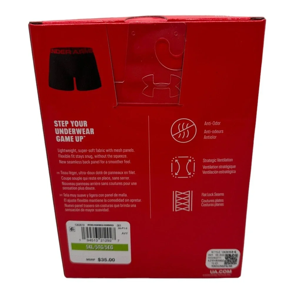 Under Armour Tech Boxerjock Men's Underwear‎ - 2 Pack 6 inch - Size 5XL